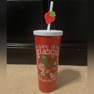 Strawberry Shortcake Delight Tumbler with Straw